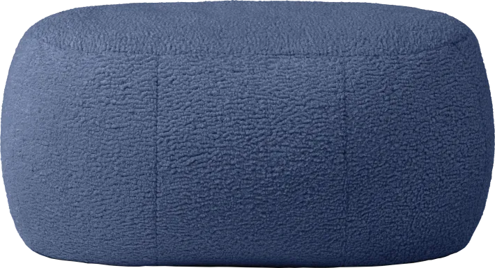 Bansqa II Indigo Oval Shearling Pouf