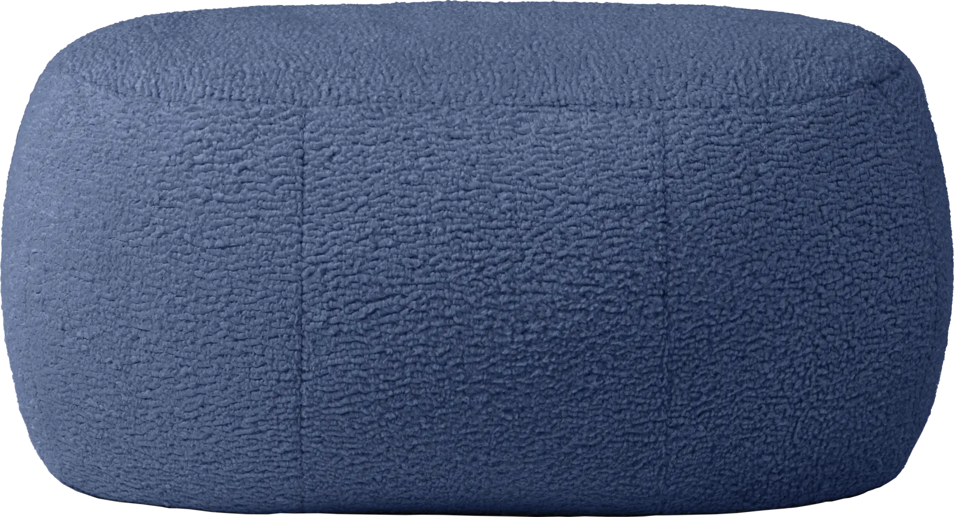 Bansqa II Indigo Oval Shearling Pouf