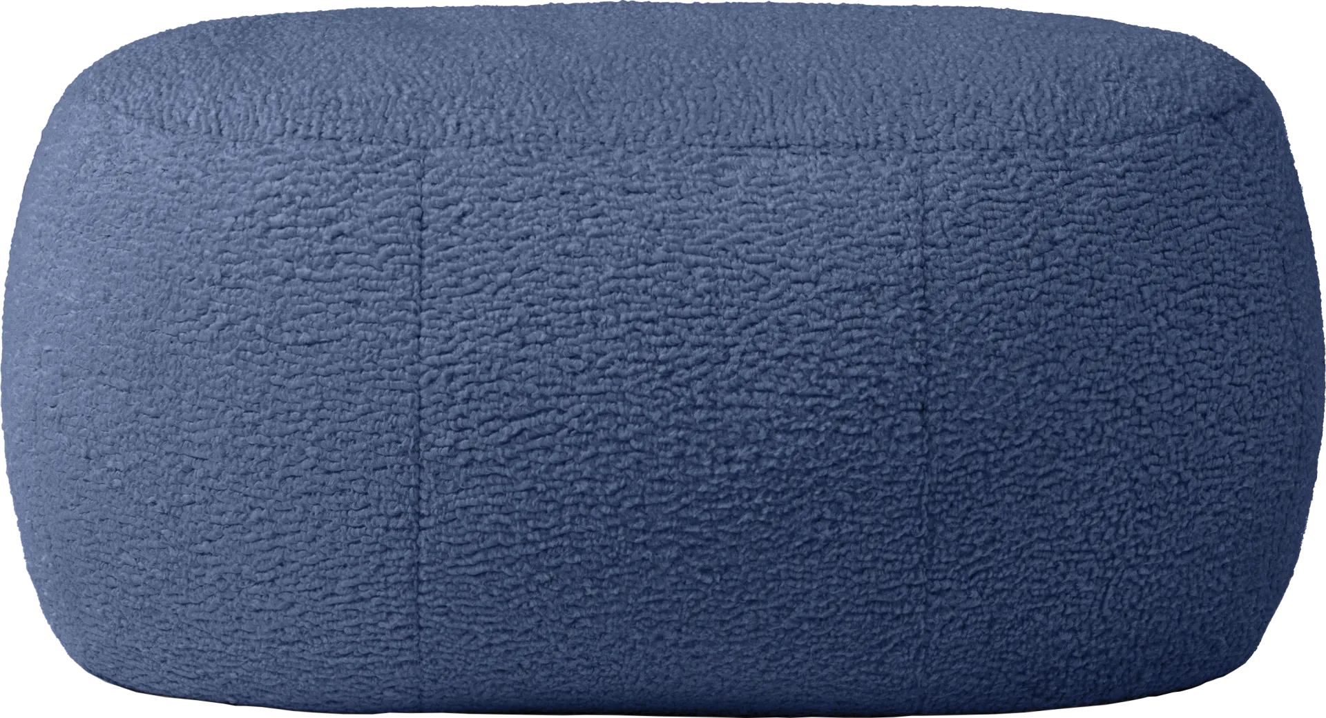 Bansqa II Indigo Oval Shearling Pouf - Image 1