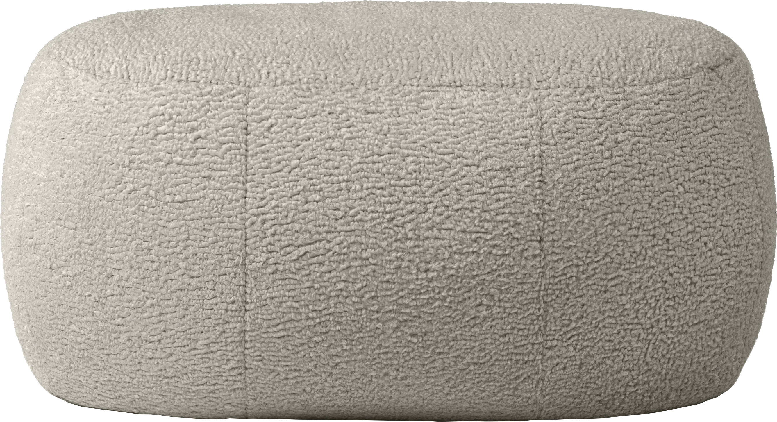 Bansqa II Gray Oval Shearling Pouf - Thumbnail - Image 1