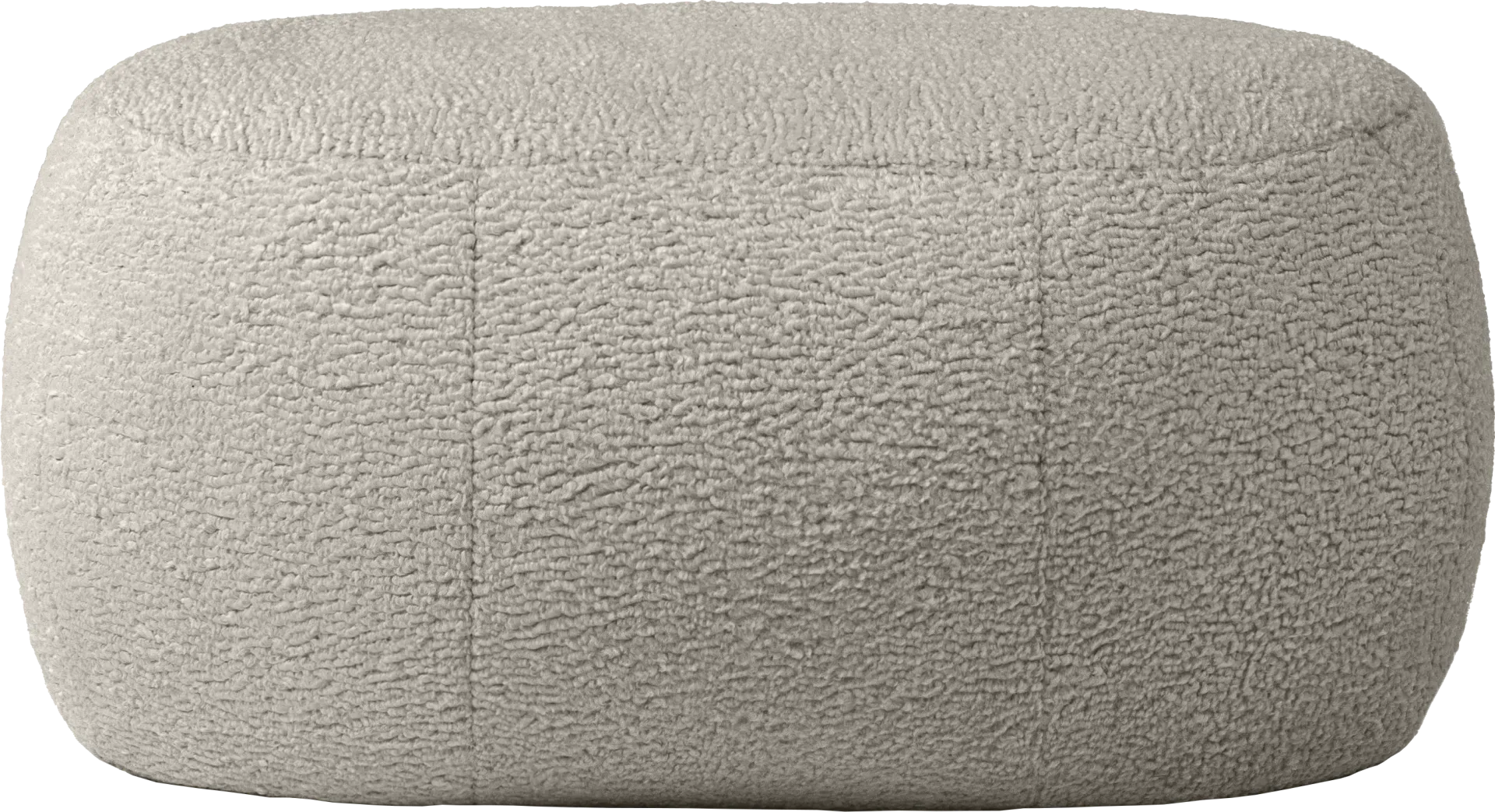 Bansqa II Gray Oval Shearling Pouf - Image 1