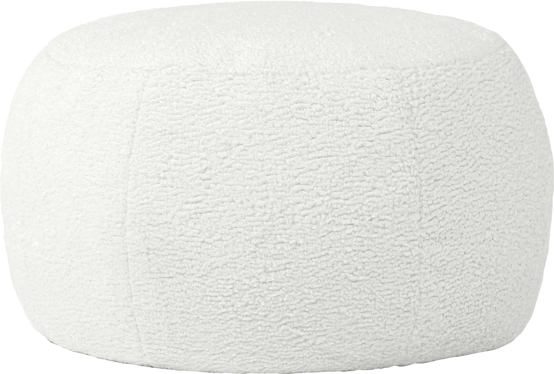 Meashi White Shearling Pouf - Image 1