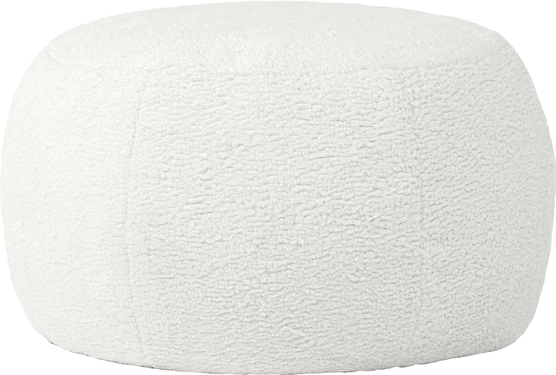 Meashi White Shearling Pouf