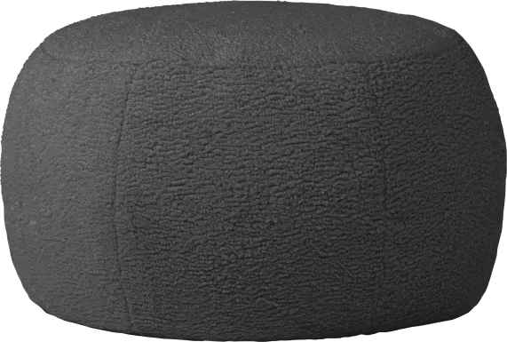 Meashi Black Shearling Pouf
