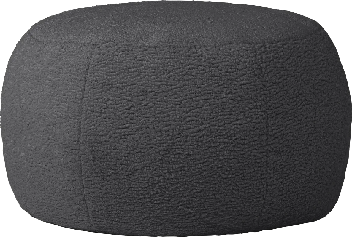 Meashi Black Shearling Pouf