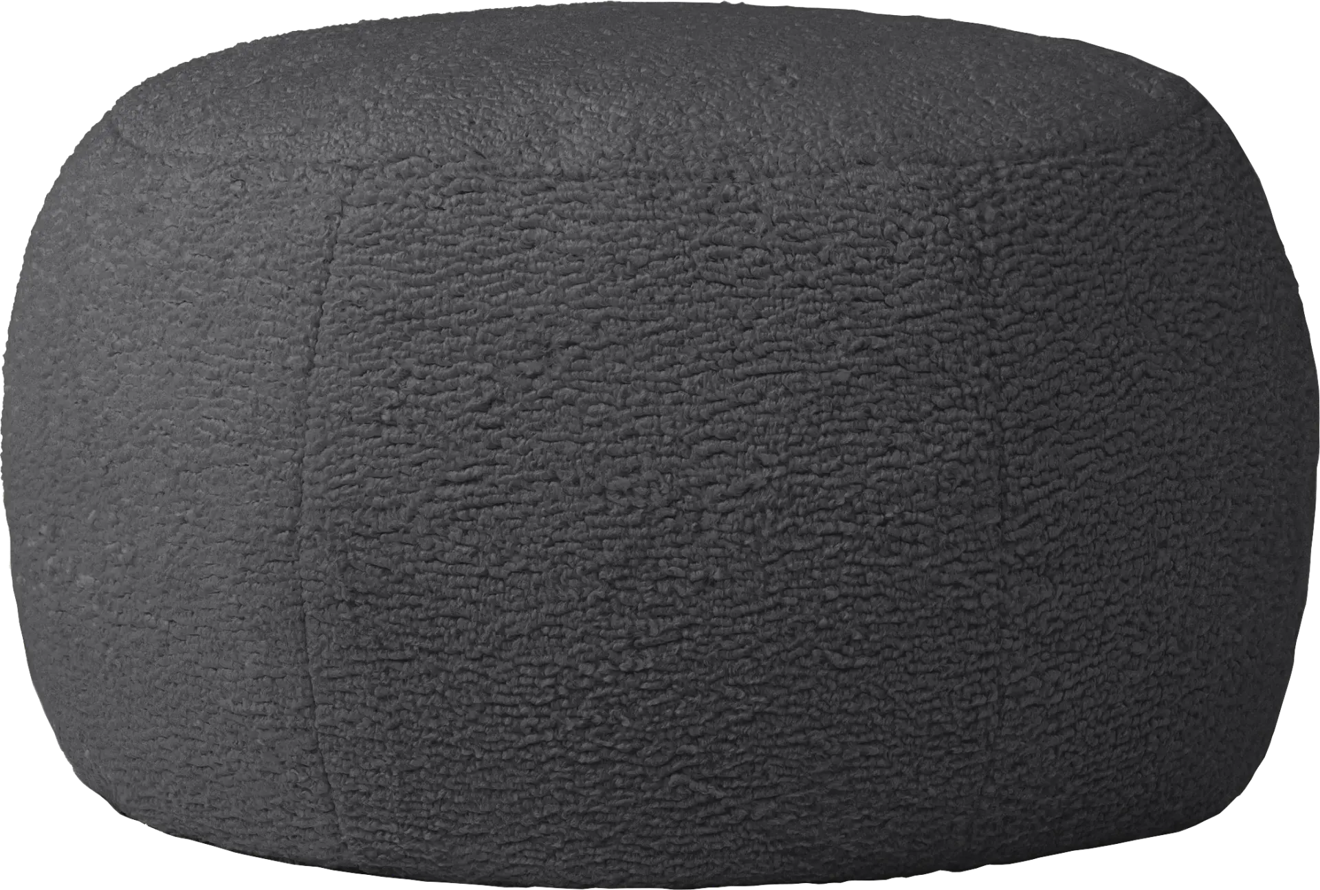 Meashi Black Shearling Pouf