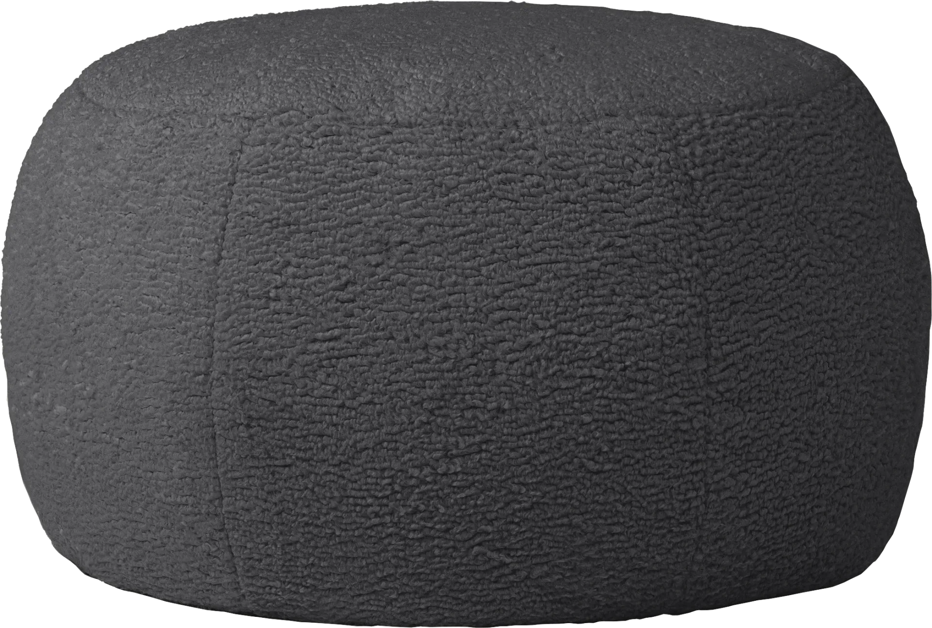 Meashi Black Shearling Pouf - Image 1