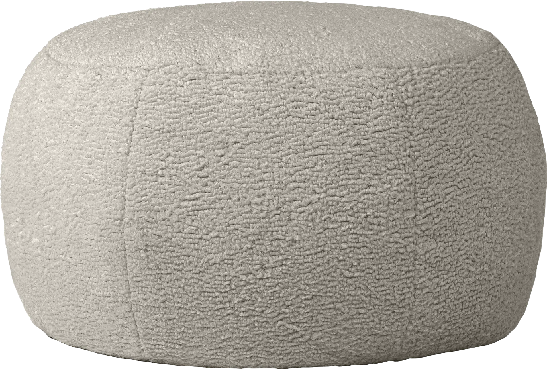 Meashi Gray Shearling Pouf