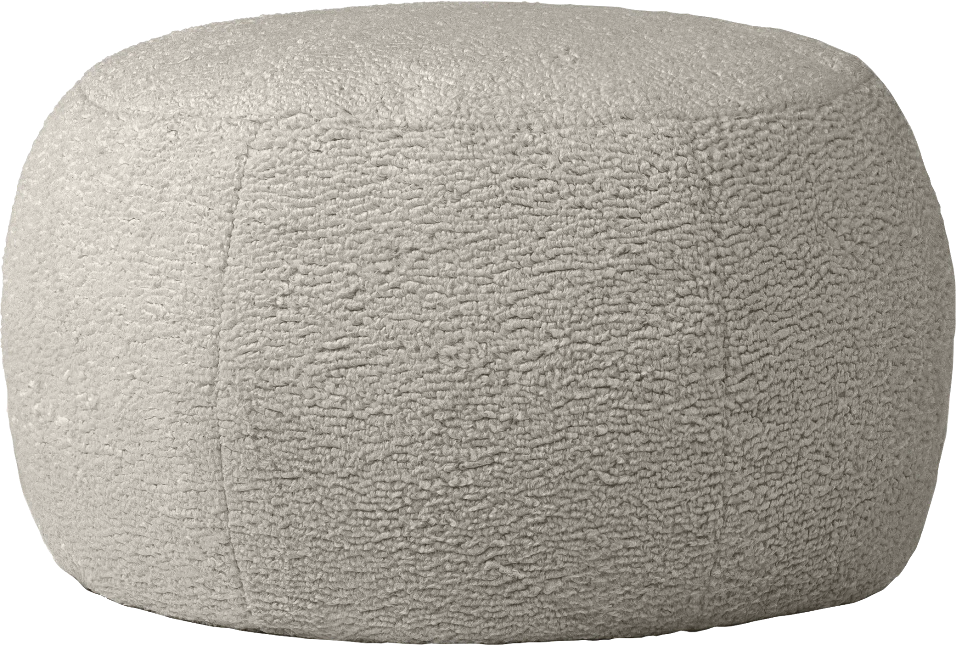 Meashi Gray Shearling Pouf - Image 1