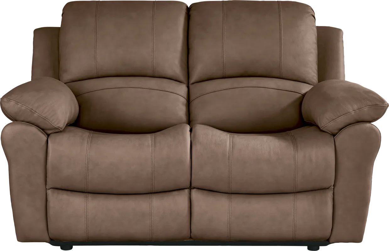 Vercelli Way Brown Leather Loveseat
