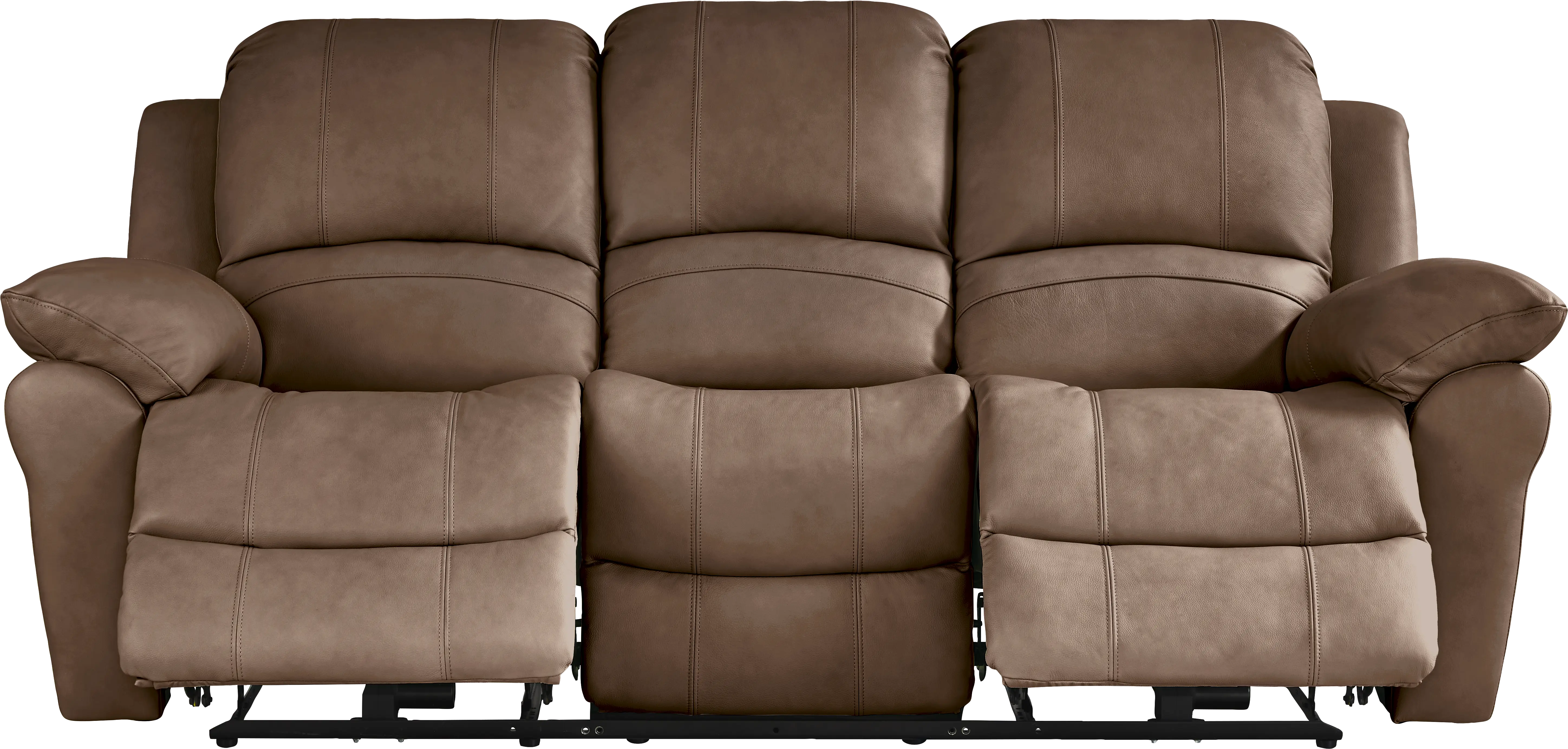 Vercelli Way Brown Leather Power Reclining Sofa - Thumbnail - Image 1