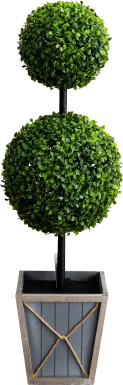Appleberry II Green Artificial Double Ball Boxwood Topiary