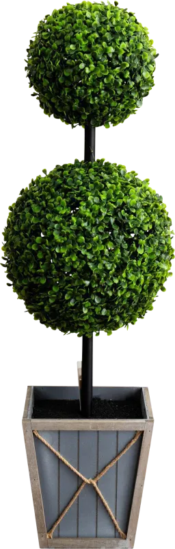 Appleberry II Green Artificial Double Ball Boxwood Topiary