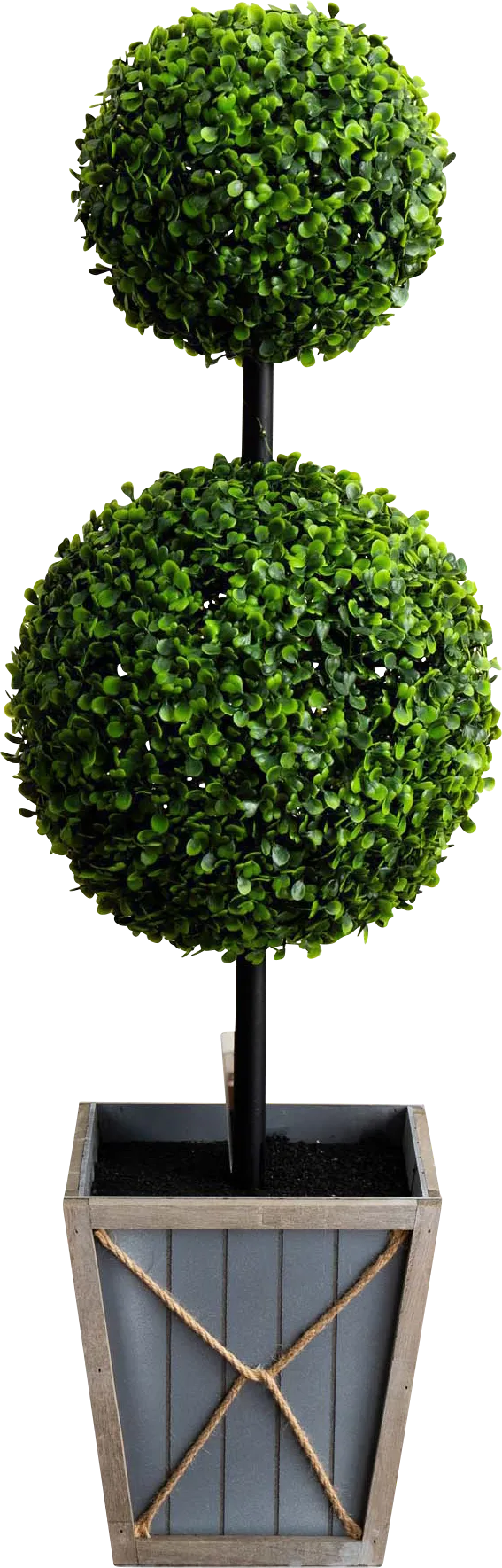 Appleberry II Green Artificial Double Ball Boxwood Topiary - Image 1