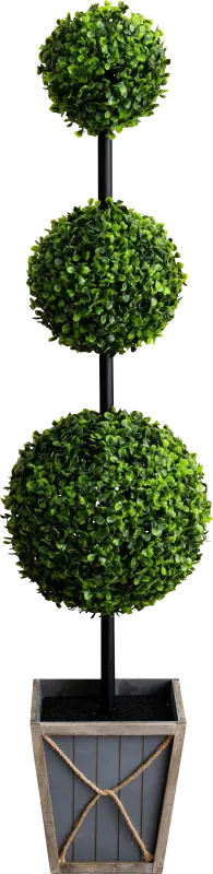 Appleberry III Green Artificial Triple Ball Boxwood Topiary