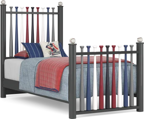 Kids Batter Up Painted Twin Baseball Bat Bed