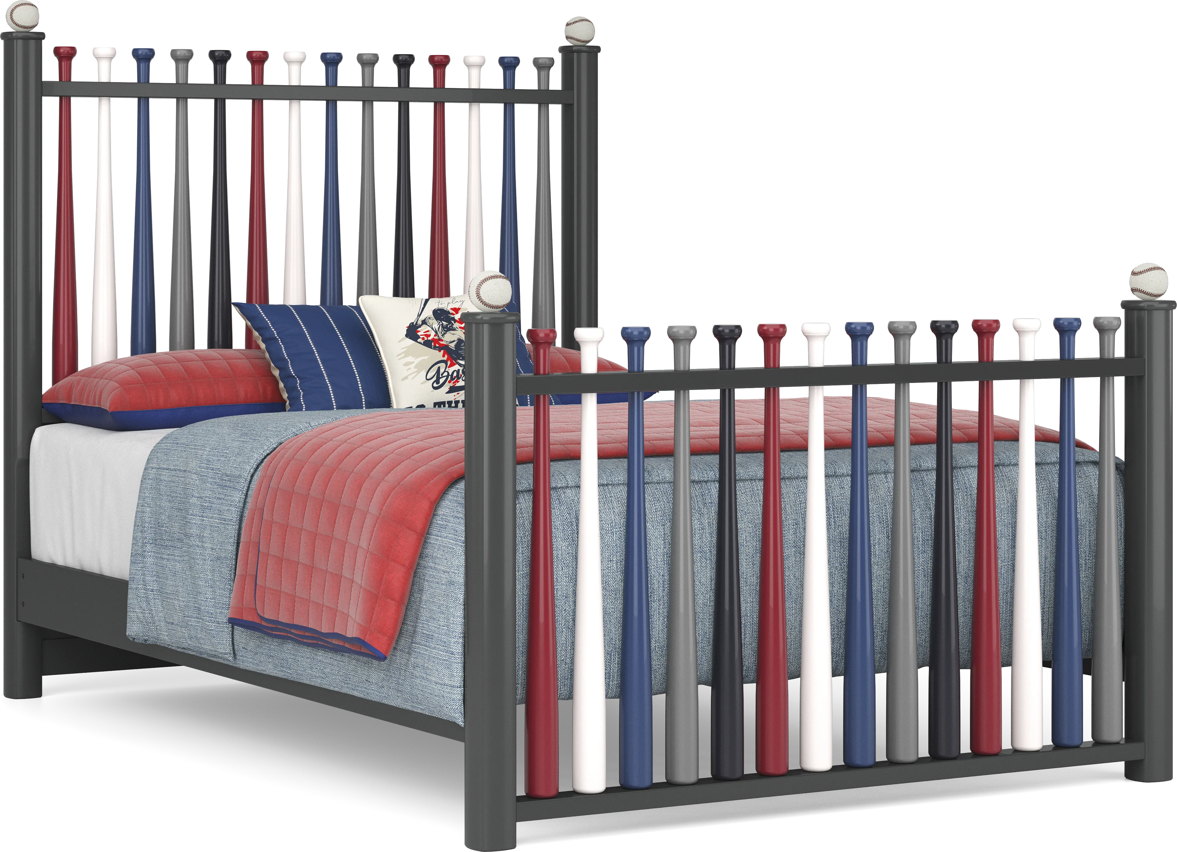 Kids Batter Up Painted Full Baseball Bat Bed - Thumbnail - Image 1