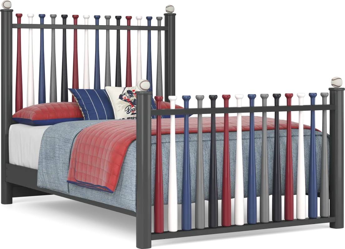Kids Batter Up Painted Full Baseball Bat Bed