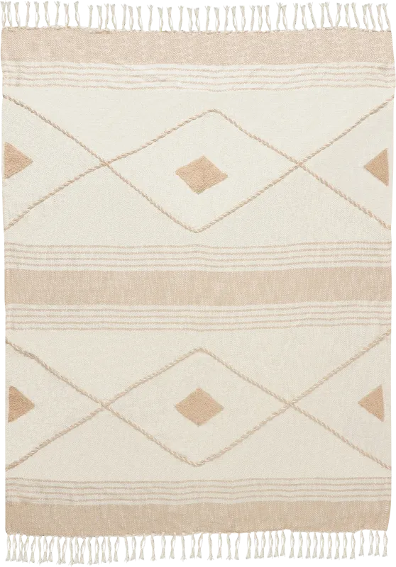 Allico Beige Throw Blanket