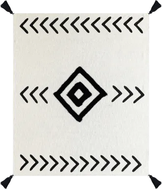 Hookstone V Black Throw Blanket