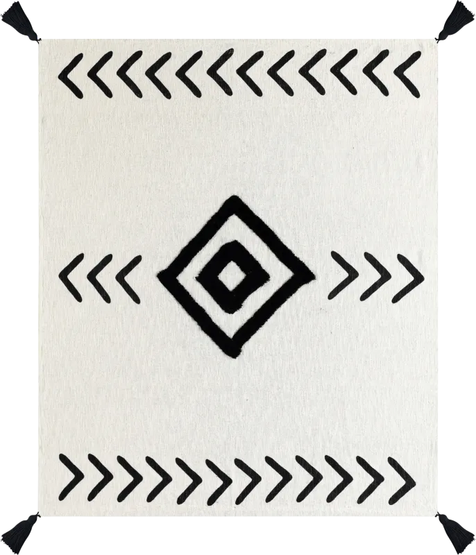 Hookstone V Black Throw Blanket