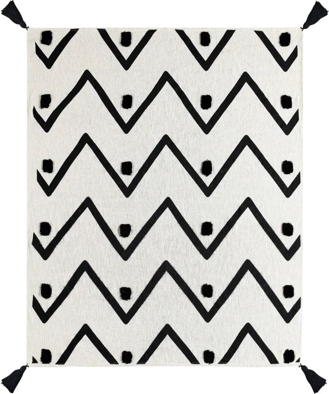 Hookstone VII Black Throw Blanket