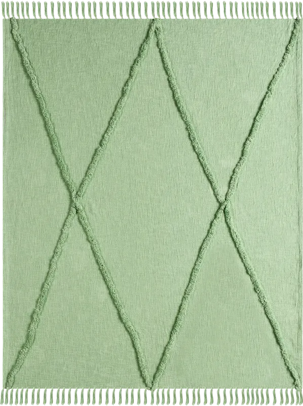 Peachwell Green Throw Blanket