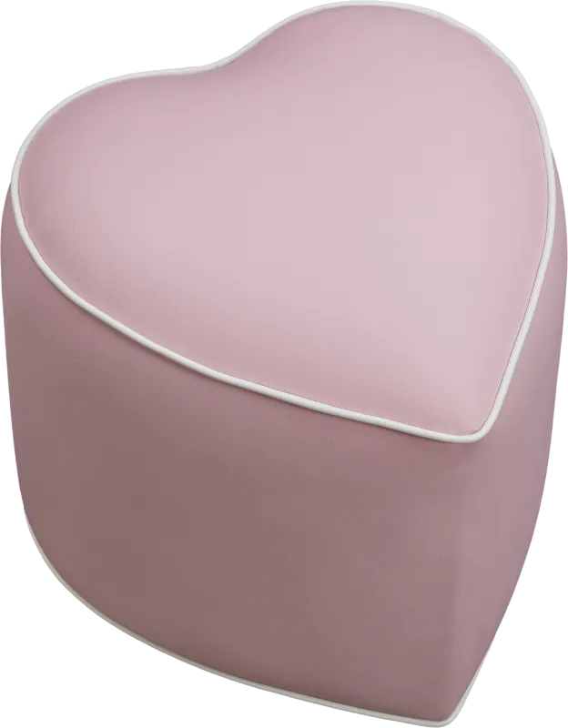 Kids Heartthrob Pink Heart Ottoman