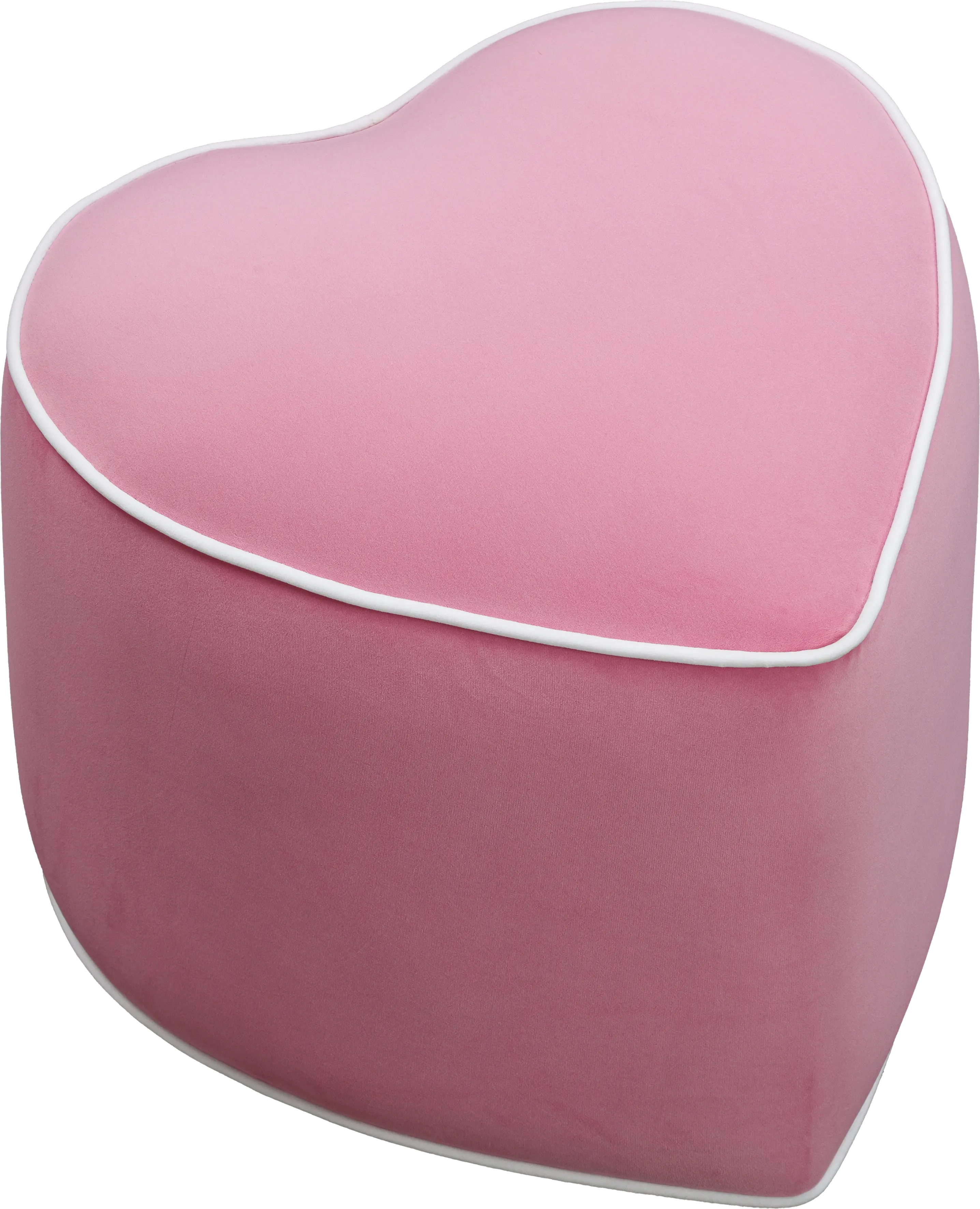 Kids Heartthrob Bright Pink Heart Ottoman - Thumbnail - Image 1