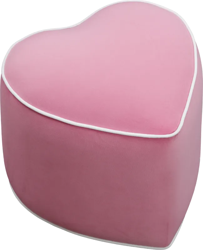 Kids Heartthrob Bright Pink Heart Ottoman