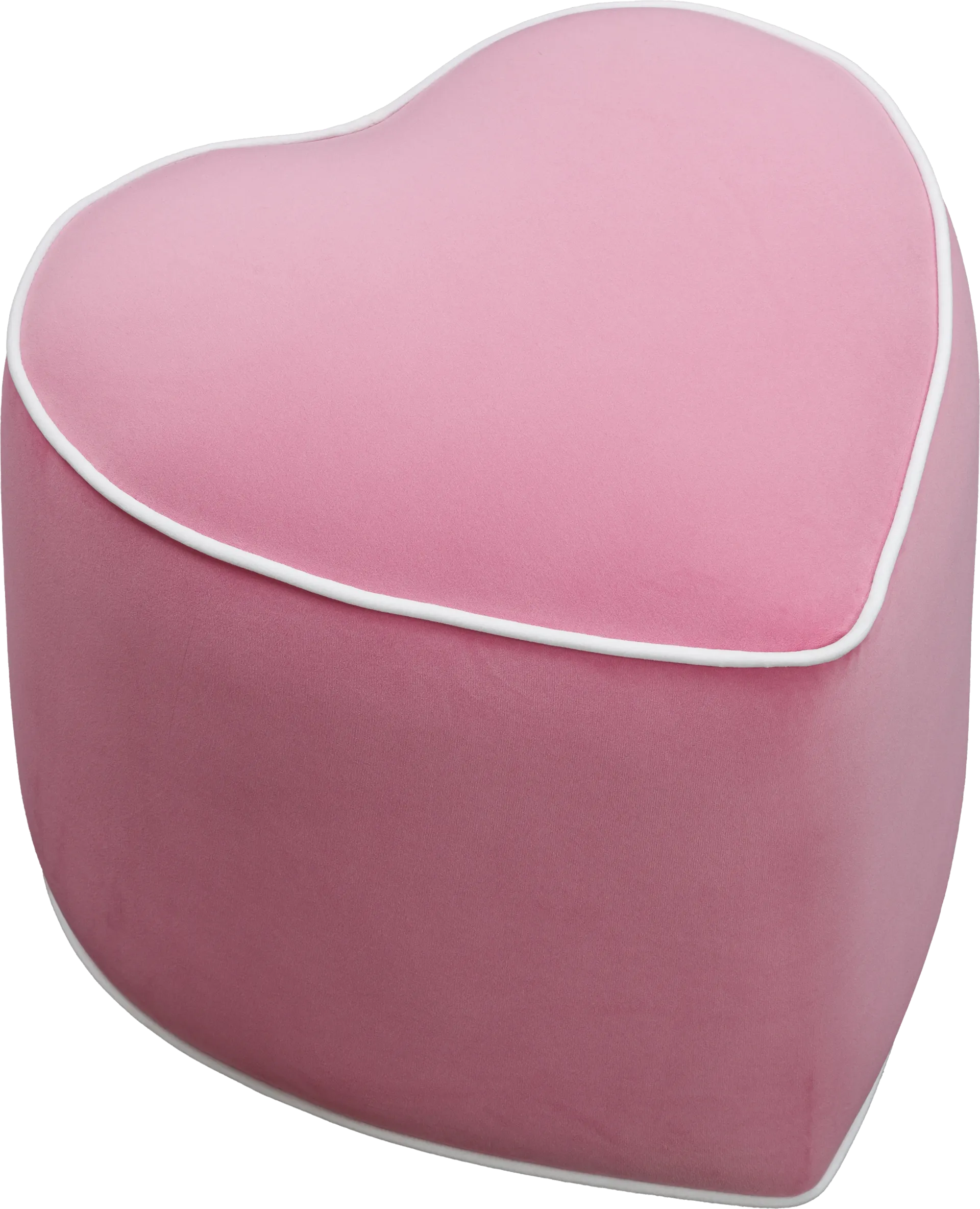 Kids Heartthrob Bright Pink Heart Ottoman - Image 1