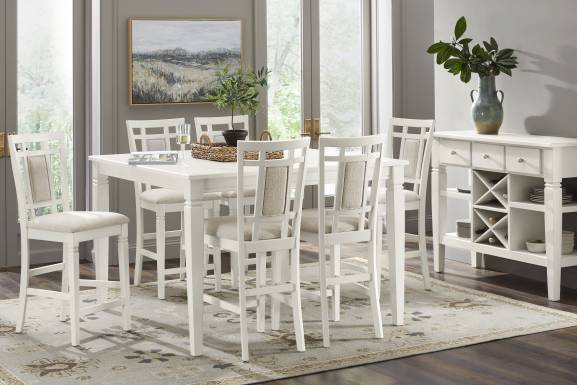 Winslow White Square Counter Height Dining Table