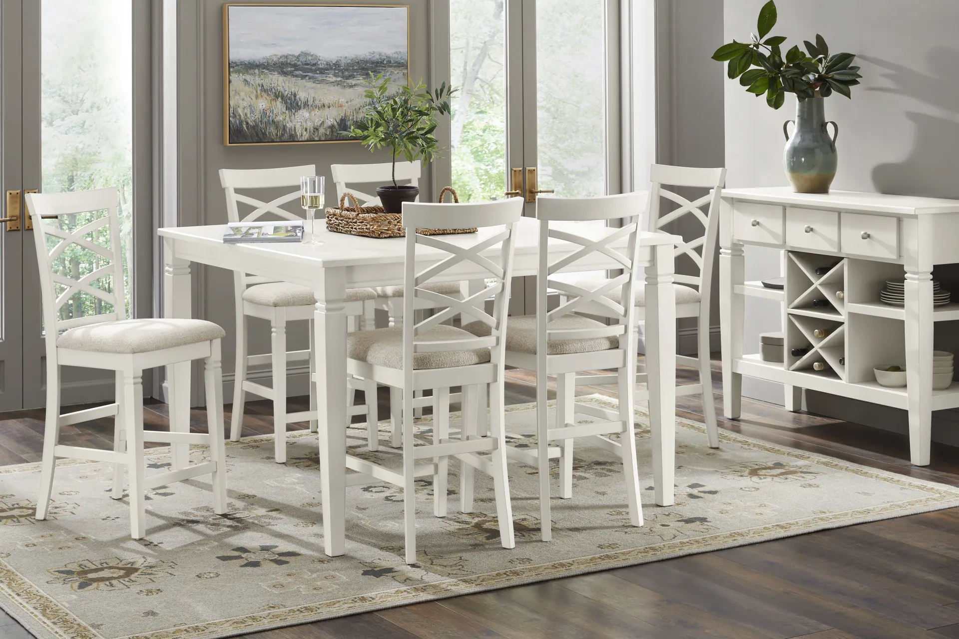 Winslow White Square Counter Height Dining Table - Image 2
