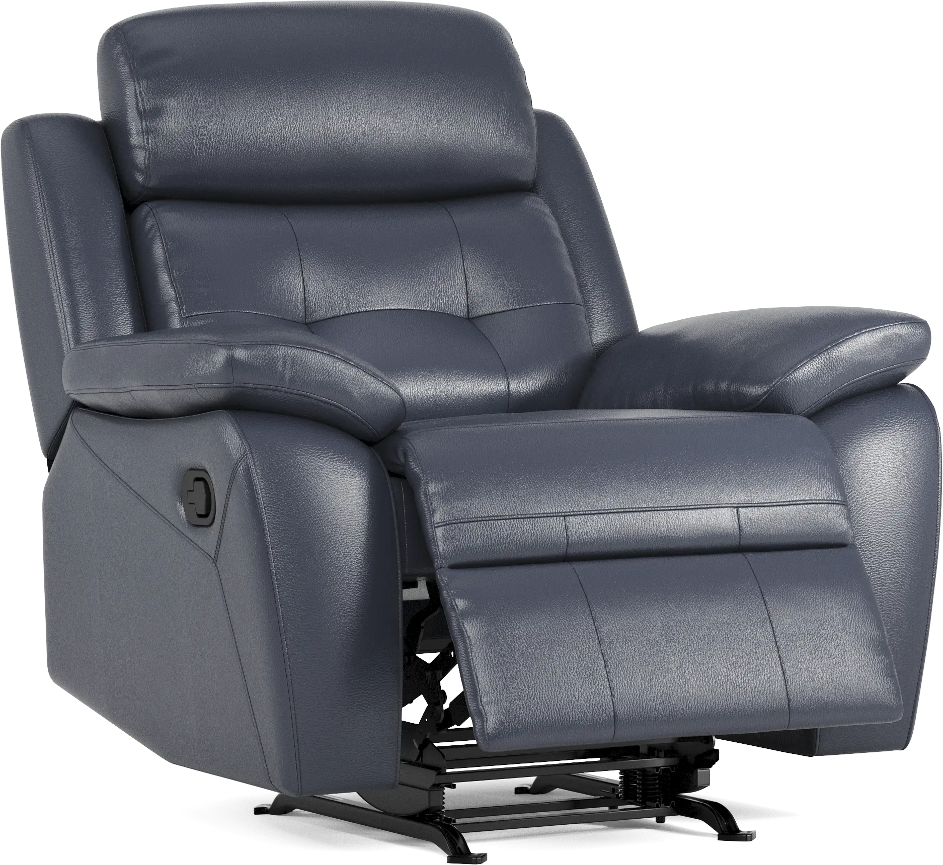 Antonin Blue Leather Rocker Recliner