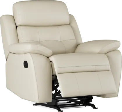 Antonin Beige Leather Rocker Recliner