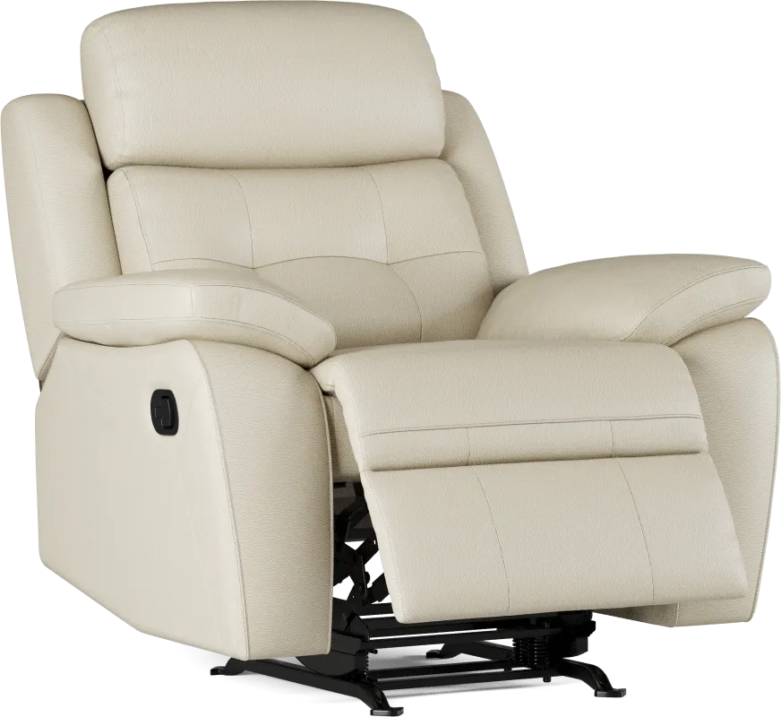 Antonin Beige Leather Rocker Recliner