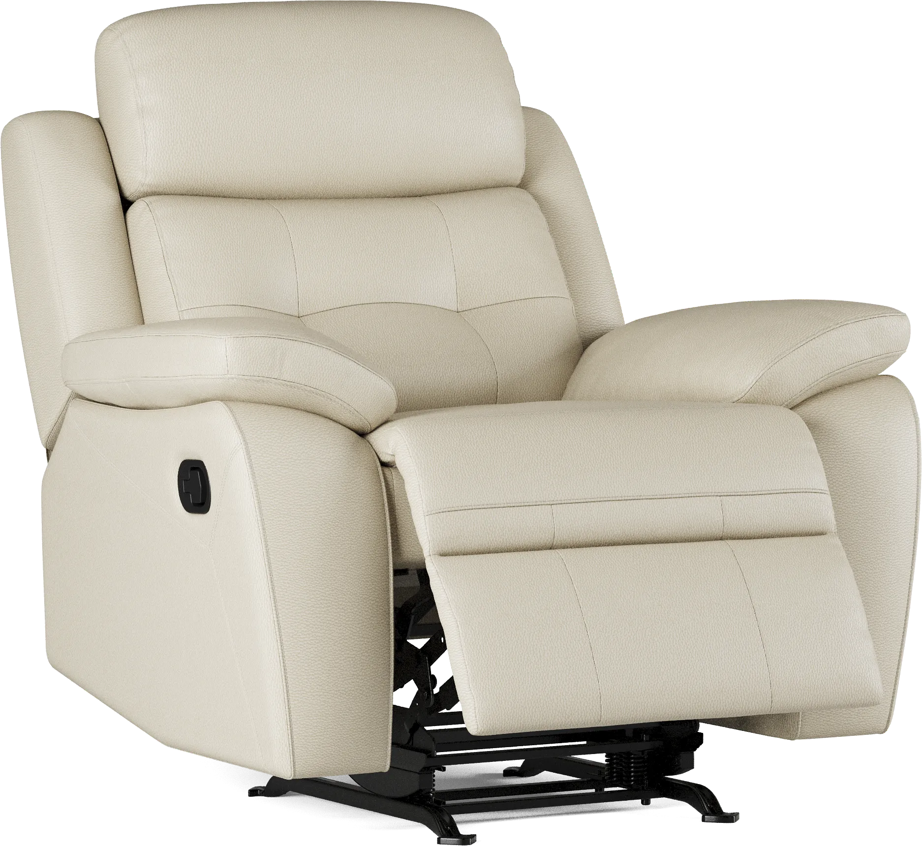 Antonin Beige Leather Rocker Recliner - Image 2