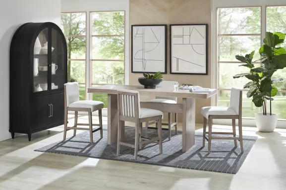 Portsmouth Natural 5 Pc Counter Height Dining Room with Natural Stools