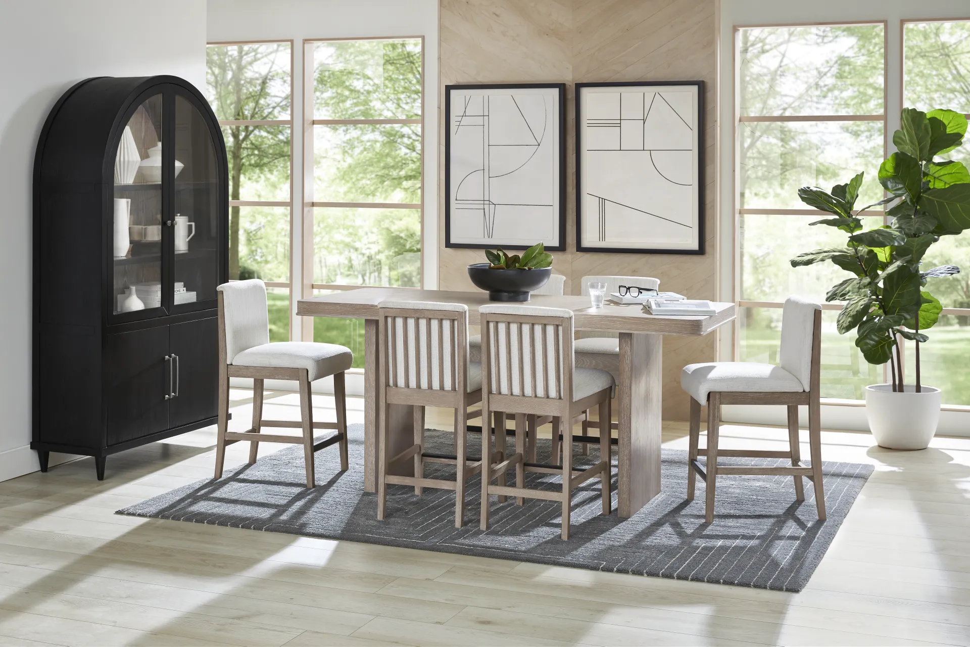 Portsmouth Natural 7 Pc Counter Height Dining Room with Natural Stools - Image 1