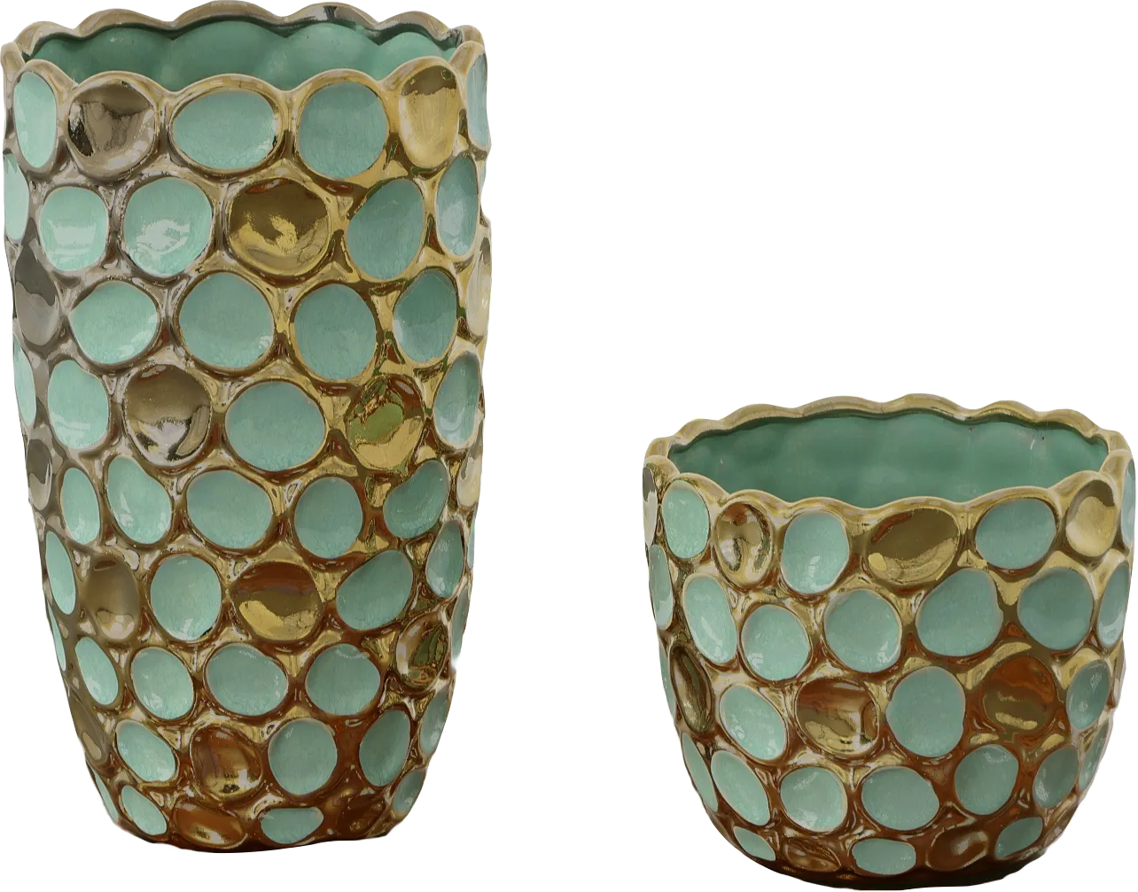 Runako Turquoise Vase, Set of 2 - Image 1