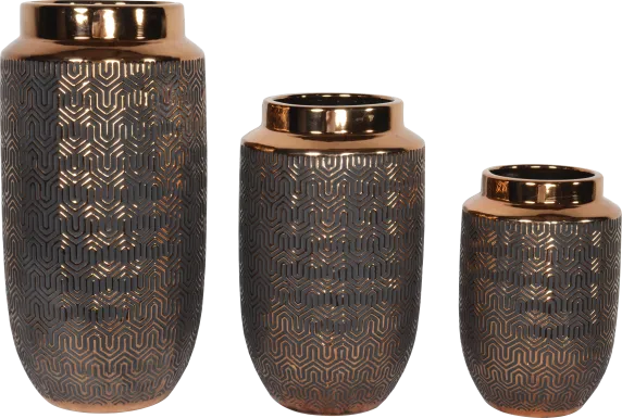 Ramla Gold Vase, Set of 3