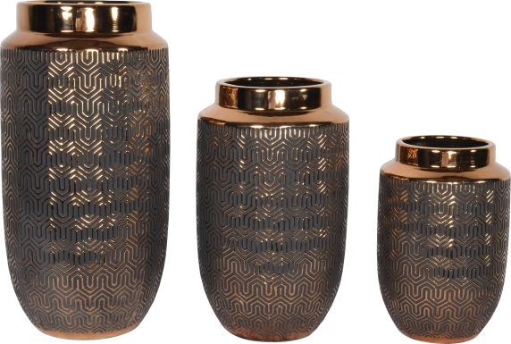 Ramla Gold Vase, Set of 3