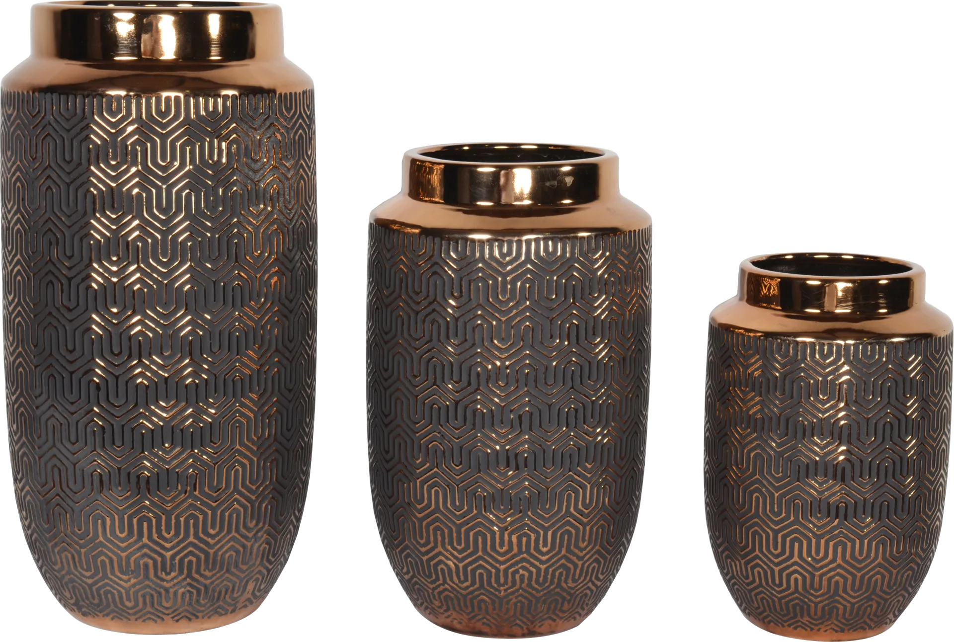 Ramla Gold Vase, Set of 3 - Image 1