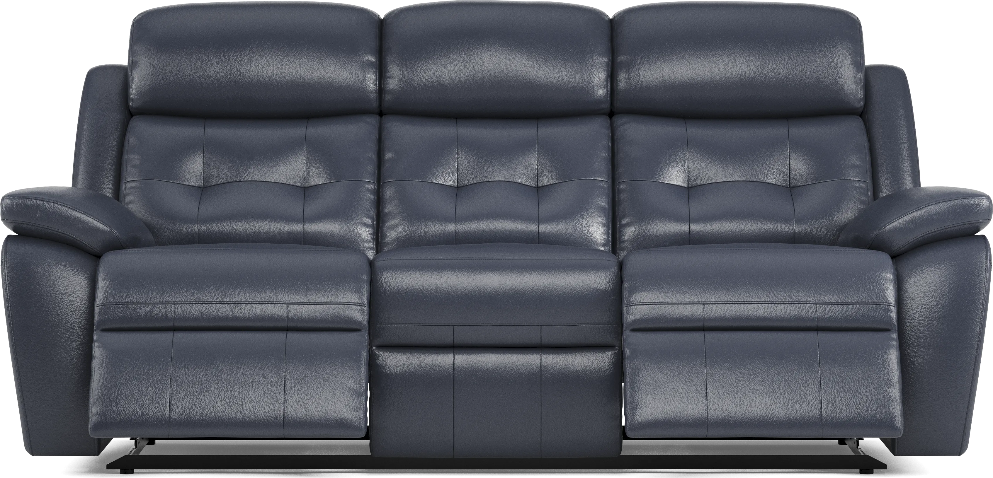 Antonin Blue Leather Power Reclining Sofa - Thumbnail - Image 1