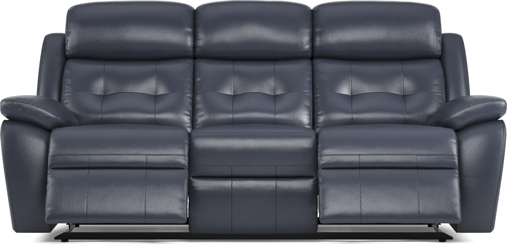 Antonin Blue Leather Reclining Sofa