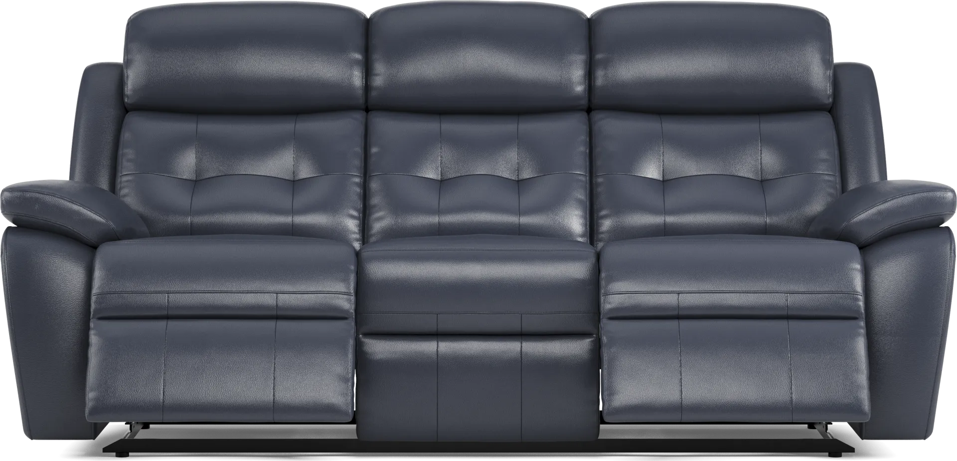 Antonin Blue Leather 7 Pc Reclining Living Room - Image 2