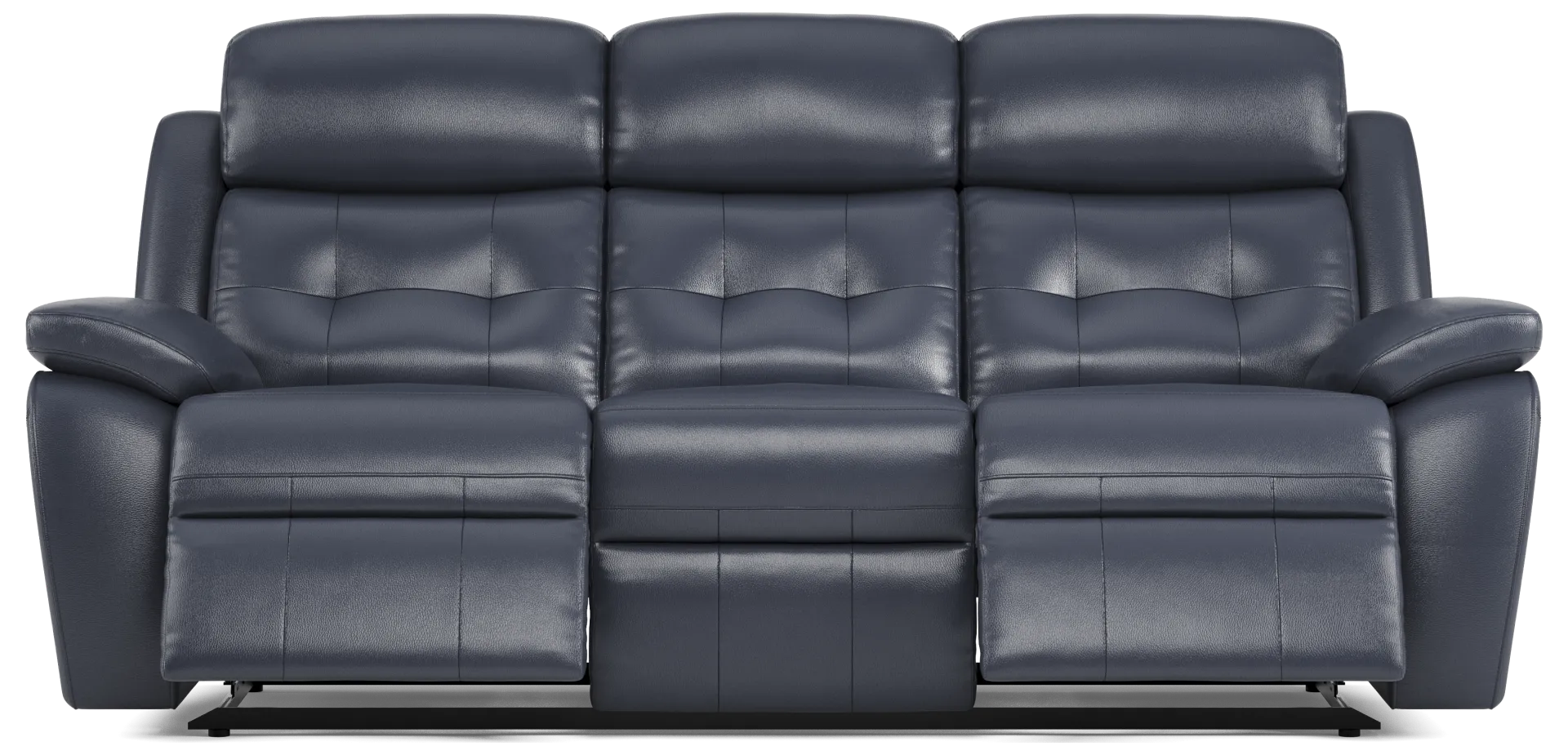 blue reclining sofa