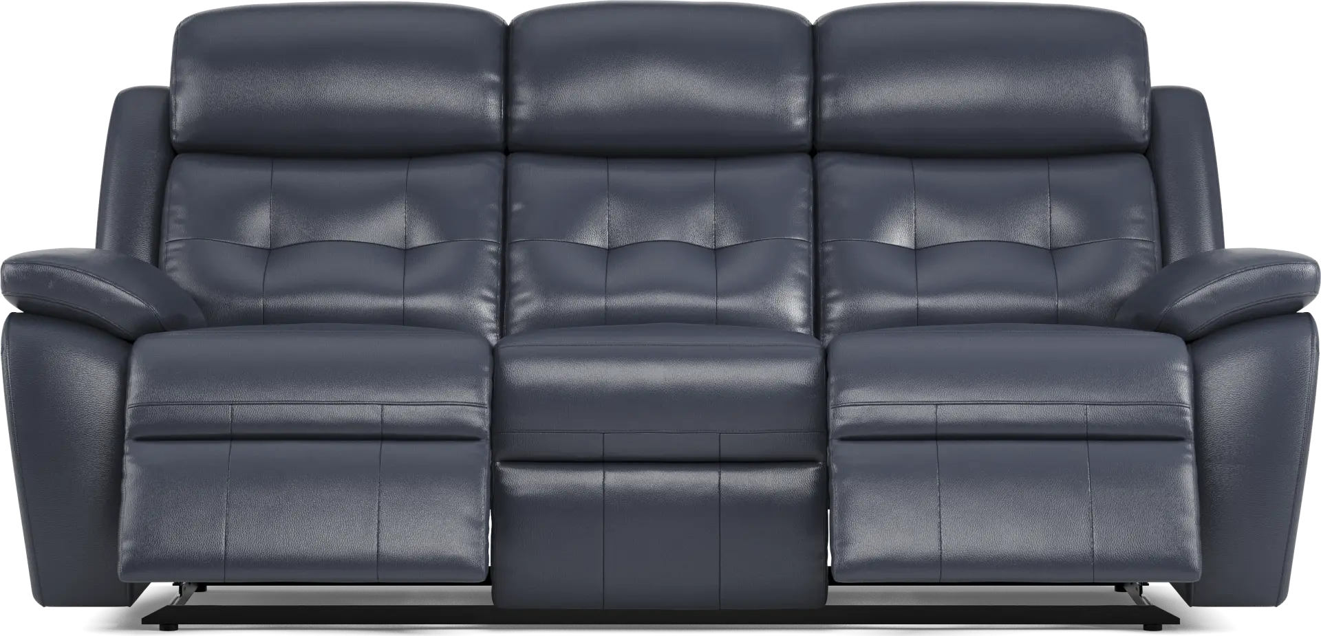 Antonin Blue Leather Reclining Sofa