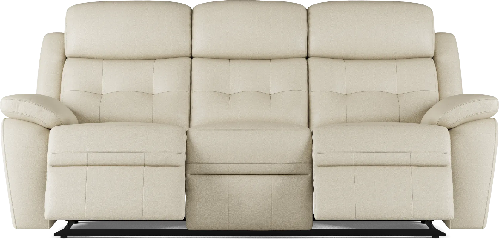 Antonin Beige Leather Reclining Sofa