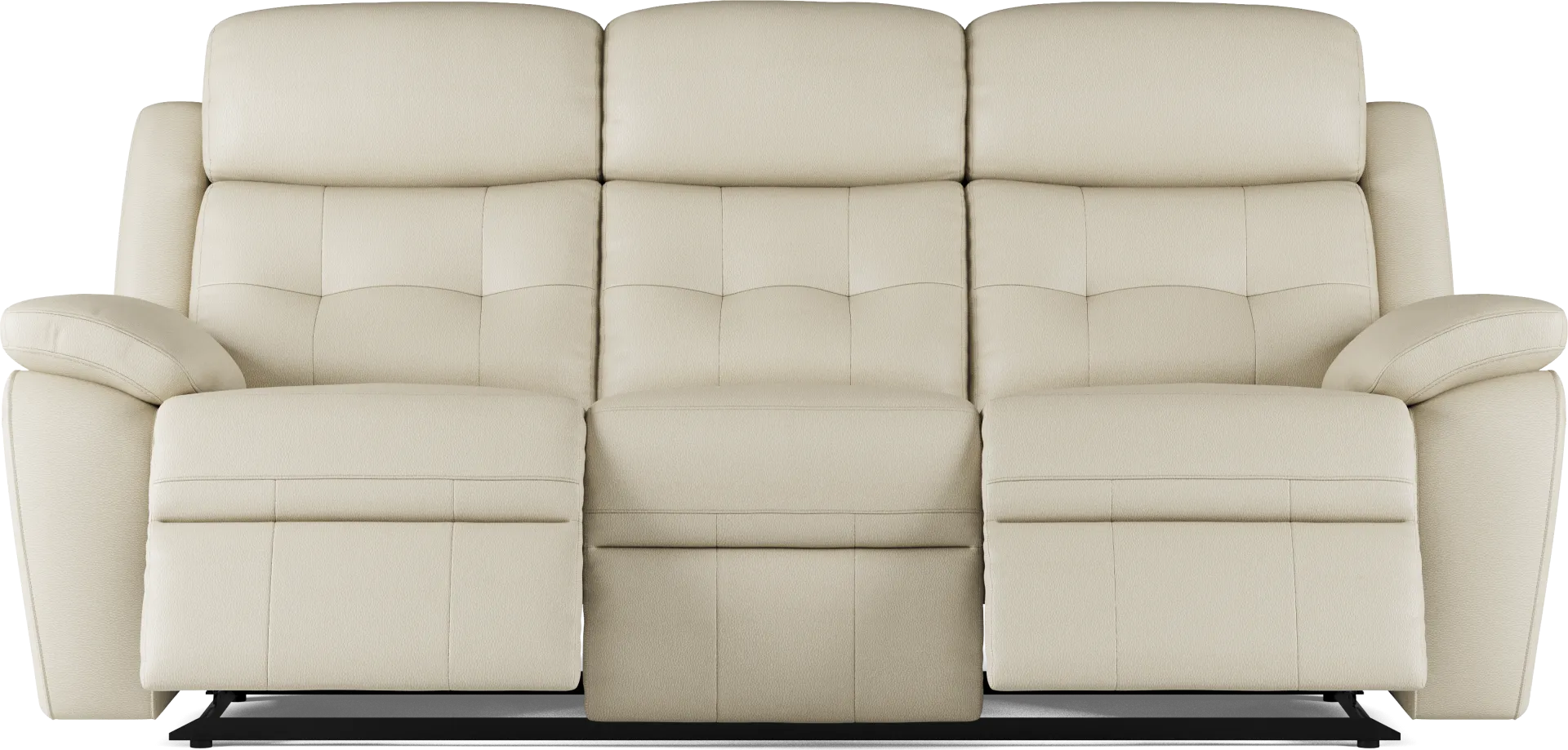 Antonin Beige Leather Reclining Sofa - Image 2